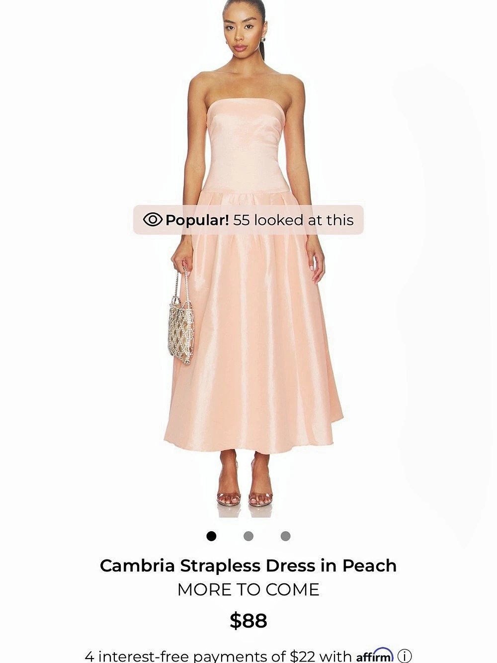 MORE TO COME Cambria Strapless Midi Dress Pink Like New